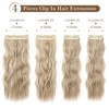 image:imageREECHO Hair Extensions 4PCS Clip in Hair Extensions HE001 Natural Soft Synthetic Hairpieces for Women Light Brown with Blonde HighlightsDark Ash Blonde