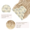 image:imageREECHO Hair Extensions 4PCS Clip in Hair Extensions HE001 Natural Soft Synthetic Hairpieces for Women Light Brown with Blonde HighlightsDark Blonde with Light Blonde Ends