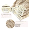 image:imageREECHO Hair Extensions 4PCS Clip in Hair Extensions HE001 Natural Soft Synthetic Hairpieces for Women Light Brown with Blonde HighlightsDark Blonde with Highlights