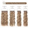 image:imageREECHO Hair Extensions 4PCS Clip in Hair Extensions HE001 Natural Soft Synthetic Hairpieces for Women Light Brown with Blonde HighlightsDark Blonde with Light Blonde Highlights