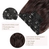 image:imageREECHO Hair Extensions 4PCS Clip in Hair Extensions HE001 Natural Soft Synthetic Hairpieces for Women Light Brown with Blonde HighlightsDark Brown