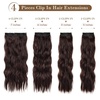 image:imageREECHO Hair Extensions 4PCS Clip in Hair Extensions HE001 Natural Soft Synthetic Hairpieces for Women Light Brown with Blonde HighlightsDark Brown
