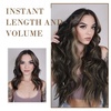 image:imageREECHO Hair Extensions 4PCS Clip in Hair Extensions HE001 Natural Soft Synthetic Hairpieces for Women Light Brown with Blonde HighlightsGinger Brown