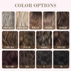 image:imageREECHO Hair Extensions 4PCS Clip in Hair Extensions HE001 Natural Soft Synthetic Hairpieces for Women Light Brown with Blonde HighlightsGinger Brown
