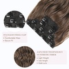 image:imageREECHO Hair Extensions 4PCS Clip in Hair Extensions HE001 Natural Soft Synthetic Hairpieces for Women Light Brown with Blonde HighlightsGinger Brown