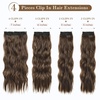 image:imageREECHO Hair Extensions 4PCS Clip in Hair Extensions HE001 Natural Soft Synthetic Hairpieces for Women Light Brown with Blonde HighlightsGinger Brown