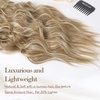 image:imageREECHO Hair Extensions 4PCS Clip in Hair Extensions HE001 Natural Soft Synthetic Hairpieces for Women Light Brown with Blonde HighlightsGolden Blonde with Highlights