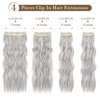 image:imageREECHO Hair Extensions 4PCS Clip in Hair Extensions HE001 Natural Soft Synthetic Hairpieces for Women Light Brown with Blonde HighlightsGrey