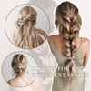 image:imageREECHO Hair Extensions 4PCS Clip in Hair Extensions HE001 Natural Soft Synthetic Hairpieces for Women Light Brown with Blonde HighlightsGrey