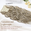 image:imageREECHO Hair Extensions 4PCS Clip in Hair Extensions HE001 Natural Soft Synthetic Hairpieces for Women Light Brown with Blonde HighlightsLight Ash Brown with Highlights