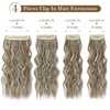 image:imageREECHO Hair Extensions 4PCS Clip in Hair Extensions HE001 Natural Soft Synthetic Hairpieces for Women Light Brown with Blonde HighlightsLight Ash Brown with Highlights