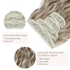 image:imageREECHO Hair Extensions 4PCS Clip in Hair Extensions HE001 Natural Soft Synthetic Hairpieces for Women Light Brown with Blonde HighlightsLight Ash Brown with Highlights