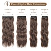 image:imageREECHO Hair Extensions 4PCS Clip in Hair Extensions HE001 Natural Soft Synthetic Hairpieces for Women Light Brown with Blonde HighlightsLight Brown