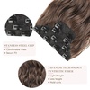 image:imageREECHO Hair Extensions 4PCS Clip in Hair Extensions HE001 Natural Soft Synthetic Hairpieces for Women Light Brown with Blonde HighlightsLight Brown