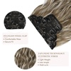 image:imageREECHO Hair Extensions 4PCS Clip in Hair Extensions HE001 Natural Soft Synthetic Hairpieces for Women Light Brown with Blonde HighlightsLight Brown with Highlights