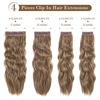 image:imageREECHO Hair Extensions 4PCS Clip in Hair Extensions HE001 Natural Soft Synthetic Hairpieces for Women Light Brown with Blonde HighlightsLight Brown with Blonde Highlights
