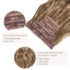 image:imageREECHO Hair Extensions 4PCS Clip in Hair Extensions HE001 Natural Soft Synthetic Hairpieces for Women Light Brown with Blonde HighlightsLight Brown with Blonde Highlights
