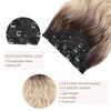 image:imageREECHO Hair Extensions 4PCS Clip in Hair Extensions HE001 Natural Soft Synthetic Hairpieces for Women Light Brown with Blonde HighlightsOmbre Ash Brown to Blonde