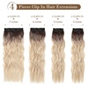 image:imageREECHO Hair Extensions 4PCS Clip in Hair Extensions HE001 Natural Soft Synthetic Hairpieces for Women Light Brown with Blonde HighlightsOmbre Ash Brown to Blonde