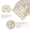 image:imageREECHO Hair Extensions 4PCS Clip in Hair Extensions HE001 Natural Soft Synthetic Hairpieces for Women Light Brown with Blonde HighlightsPlatium Blonde