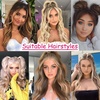 image:imageREECHO Long Side Air Bangs Wavy Curly Clip in Curtain Bangs Front Side Bangs FaceFraming Highlights for Women Daily Use 2 PCS Set Long TemplesAsh Brown