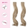 image:imageREECHO Long Side Air Bangs Wavy Curly Clip in Curtain Bangs Front Side Bangs FaceFraming Highlights for Women Daily Use 2 PCS Set Long TemplesAsh Brown