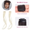 image:imageREECHO Long Side Air Bangs Wavy Curly Clip in Curtain Bangs Front Side Bangs FaceFraming Highlights for Women Daily Use 2 PCS Set Long TemplesBleach Blonde