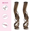 image:imageREECHO Long Side Air Bangs Wavy Curly Clip in Curtain Bangs Front Side Bangs FaceFraming Highlights for Women Daily Use 2 PCS Set Long TemplesChocolate Brown with Highlights