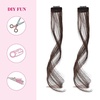 image:imageREECHO Long Side Air Bangs Wavy Curly Clip in Curtain Bangs Front Side Bangs FaceFraming Highlights for Women Daily Use 2 PCS Set Long TemplesCool Dark Brown