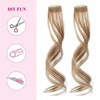 image:imageREECHO Long Side Air Bangs Wavy Curly Clip in Curtain Bangs Front Side Bangs FaceFraming Highlights for Women Daily Use 2 PCS Set Long TemplesDark Blonde
