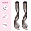 image:imageREECHO Long Side Air Bangs Wavy Curly Clip in Curtain Bangs Front Side Bangs FaceFraming Highlights for Women Daily Use 2 PCS Set Long TemplesDark Chocolate Brown