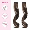 image:imageREECHO Long Side Air Bangs Wavy Curly Clip in Curtain Bangs Front Side Bangs FaceFraming Highlights for Women Daily Use 2 PCS Set Long TemplesLight Chocolate Brown