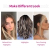 image:imageREECHO Long Side Air Bangs Wavy Curly Clip in Curtain Bangs Front Side Bangs FaceFraming Highlights for Women Daily Use 2 PCS Set Long TemplesMedium Blonde with Pale Highlights