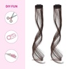 image:imageREECHO Long Side Air Bangs Wavy Curly Clip in Curtain Bangs Front Side Bangs FaceFraming Highlights for Women Daily Use 2 PCS Set Long TemplesWarm Brown