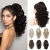 image:imageREECHO Ponytail Extension 12 Classic Loose Curly Wavy Claw Clip Ponytail Wig Extensions Hairpieces for Women  Platinum BlondeBlack Brown