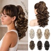 image:imageREECHO Ponytail Extension 12 Classic Loose Curly Wavy Claw Clip Ponytail Wig Extensions Hairpieces for Women  Platinum BlondeChestnut Brown with Highlights