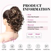 image:imageREECHO Ponytail Extension 12 Classic Loose Curly Wavy Claw Clip Ponytail Wig Extensions Hairpieces for Women  Platinum BlondeChestnut Brown with Highlights