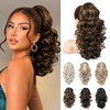image:imageREECHO Ponytail Extension 12 Classic Loose Curly Wavy Claw Clip Ponytail Wig Extensions Hairpieces for Women  Platinum BlondeChocolate Brown with Highlights