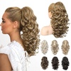 image:imageREECHO Ponytail Extension 12 Classic Loose Curly Wavy Claw Clip Ponytail Wig Extensions Hairpieces for Women  Platinum BlondeDark Blonde with Highlights