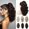 image:imageREECHO Ponytail Extension 12 Classic Loose Curly Wavy Claw Clip Ponytail Wig Extensions Hairpieces for Women  Platinum BlondeDark Brown