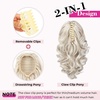 image:imageREECHO Ponytail Extension 12 Classic Loose Curly Wavy Claw Clip Ponytail Wig Extensions Hairpieces for Women  Platinum BlondeDark Brown