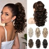 image:imageREECHO Ponytail Extension 12 Classic Loose Curly Wavy Claw Clip Ponytail Wig Extensions Hairpieces for Women  Platinum BlondeDark Brown with Highlights