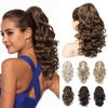 image:imageREECHO Ponytail Extension 12 Classic Loose Curly Wavy Claw Clip Ponytail Wig Extensions Hairpieces for Women  Platinum BlondeGinger Brown