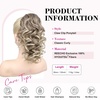 image:imageREECHO Ponytail Extension 12 Classic Loose Curly Wavy Claw Clip Ponytail Wig Extensions Hairpieces for Women  Platinum BlondeGlazed Mocha to Blonde
