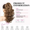 image:imageREECHO Ponytail Extension 12 Classic Loose Curly Wavy Claw Clip Ponytail Wig Extensions Hairpieces for Women  Platinum BlondeLight Brown with Blonde Highlights