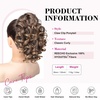 image:imageREECHO Ponytail Extension 12 Classic Loose Curly Wavy Claw Clip Ponytail Wig Extensions Hairpieces for Women  Platinum BlondeLight Brown with Golden Ends