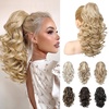 image:imageREECHO Ponytail Extension 12 Classic Loose Curly Wavy Claw Clip Ponytail Wig Extensions Hairpieces for Women  Platinum BlondeMedium Blonde