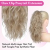 image:imageREECHO Ponytail Extension 14 Inch Curly Claw Pony Tails Hair Extensions Clip in Ponytail Hair Extensions Natural Synthetic Hairpiece for Women Everyday Wear  Platinum BlondeLight Blonde with Highlights
