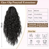 image:imageREECHO Ponytail Extension 14 Inch Curly Claw Pony Tails Hair Extensions Clip in Ponytail Hair Extensions Natural Synthetic Hairpiece for Women Everyday Wear  Platinum BlondeBlack