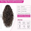 image:imageREECHO Ponytail Extension 14 Inch Curly Claw Pony Tails Hair Extensions Clip in Ponytail Hair Extensions Natural Synthetic Hairpiece for Women Everyday Wear  Platinum BlondeDark Chocolate Brown